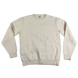 Vintage 90s 3 Strikes USA Luge Official Skiing Knit Sweater Preppy Cream Mens XL